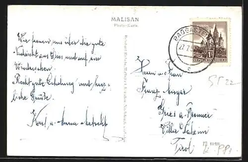 AK Mallnitz, Blick auf das Haus Untergruber