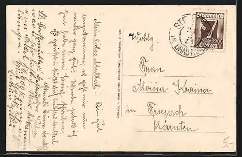 AK Steinfeld i. Drautale, Ortsansicht mit Fluss