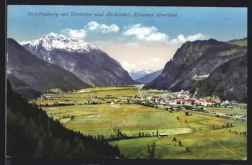 AK Oberdrauburg, Ortsansicht mit Tirolertor und Hochstadel