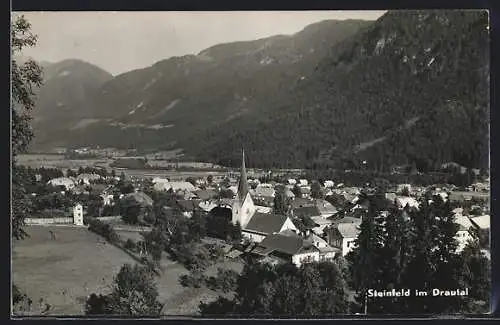 AK Steinfeld im Drautal, Ortsansicht mit Kirche aus der Vogelschau