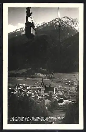 AK Obervellach a. d. Tauernbahn, Seilschwebebahn u. Blick gegen d. Kreutzeckgruppe