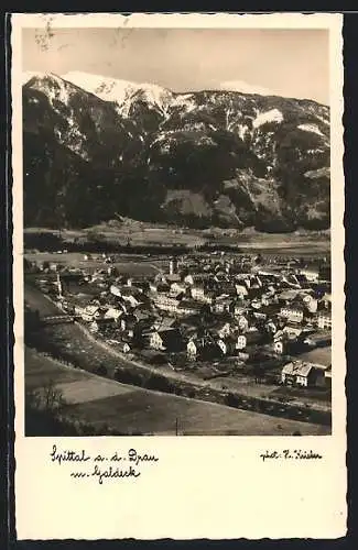 AK Spittal a. d. Drau, Ortsansicht mit Goldeck