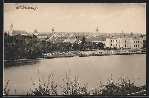 AK Radkersburg, Panoramablick übers Ufer