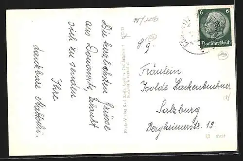 AK Leoben, Leitendorf mit Donawitz und Bergpanorama aus der Vogelschau