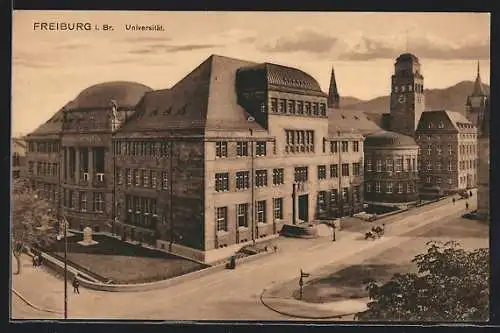 AK Freiburg i. Br., Universität aus der Vogelschau