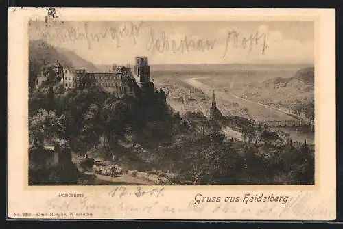 AK Heidelberg / Neckar, Panorama aus der Vogelschau
