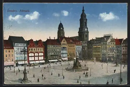 AK Dresden, Altmarkt mit Ladengeschäften