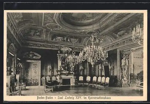 AK Baden-Baden, Saal Ludwig XIV im Konversationshaus