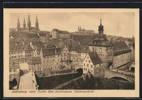 AK Bamberg, Ansicht vom Turm des Schlosses Geierswörth