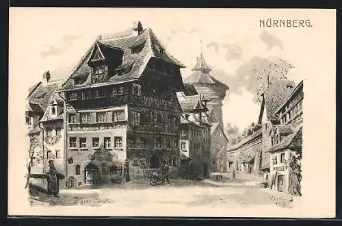 Künstler-AK Nürnberg, Partie am Dürer-Haus