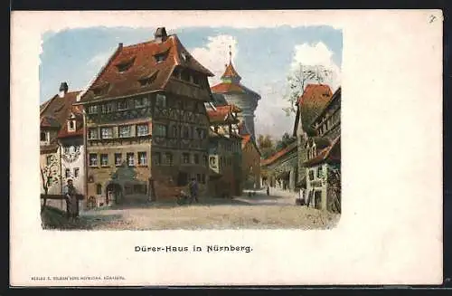 Lithographie Nürnberg, Strasse am Dürer-Haus