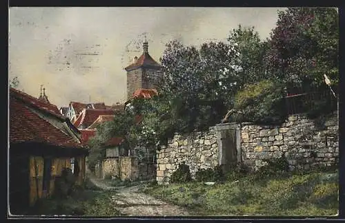 Künstler-AK Photochromie Nr. 1904: Dorfpartie