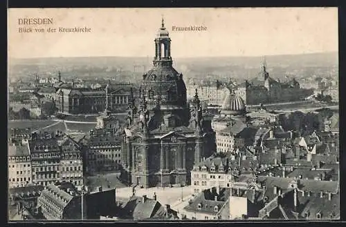 AK Dresden, Blick auf die Frauenkirche mit Neumarkt