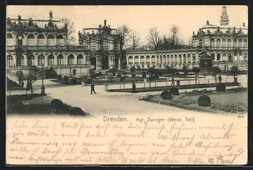 AK Dresden, Der Königliche Zwinger, westlicher Teil