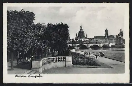 AK Dresden-Neustadt, Promenade am Königsufer