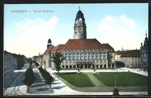 AK Dresden, Neues Rathaus und Anlagen