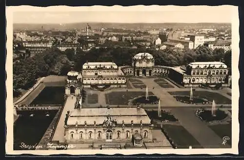 AK Dresden, Der Zwinger aus der Vogelschau