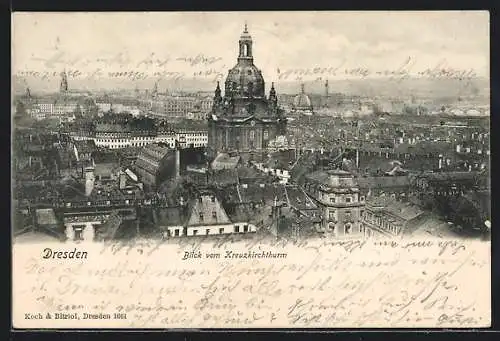 AK Dresden, Blick vom Kreuzkirchthurm