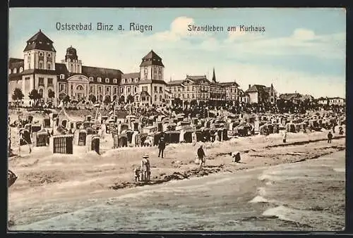 AK Binz a. Rügen, Strandleben am Kurhaus