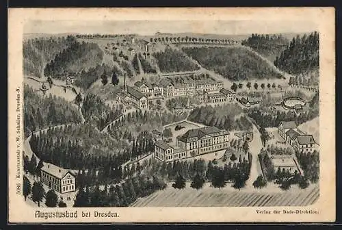 AK Augustusbad, Blick auf die Kuranlage