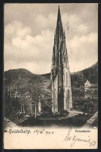 AK Heidelberg / Neckar, Peterskirche aus der Vogelschau