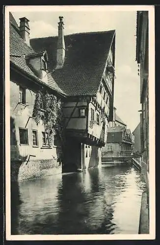 AK Ulm a. D., Das schiefe Haus an der Blau