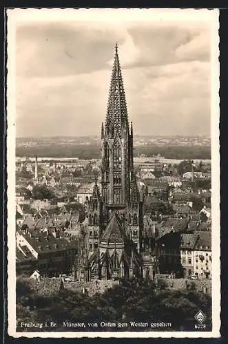 AK Freiburg i. Br., Münster, von Osten gen Westen gesehen