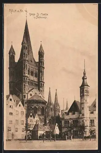 AK Köln a. Rh., Gross St. Martin und Stapelhaus