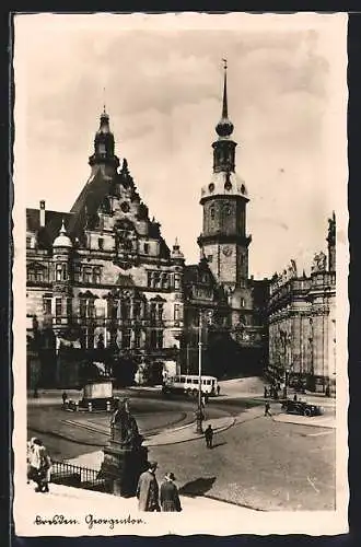 AK Dresden, Am Georgentor, mit Omnibus