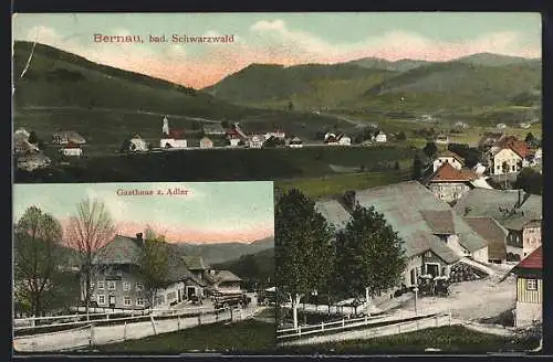 AK Bernau /bad. Schwarzwald, Gasthaus z. Adler, Ortsansicht