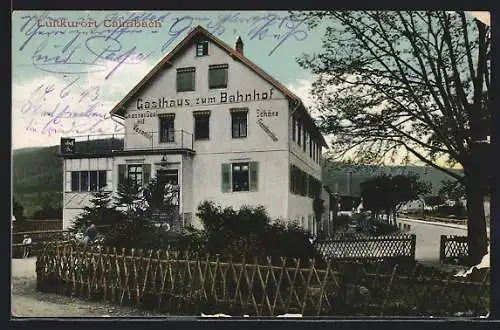 AK Calmbach b. Wildbad, Gasthaus zum Bahnhof