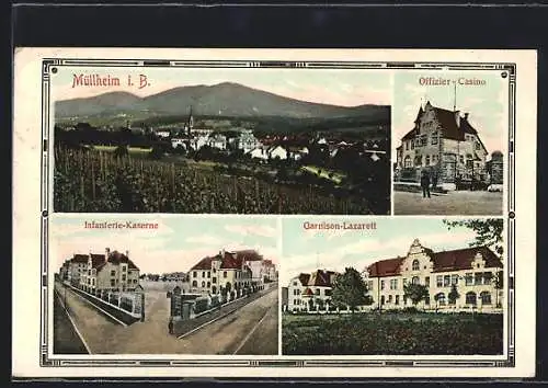 AK Müllheim, Infanterie-Kaserne, Garnison-Lazarett, Offizier-Casino