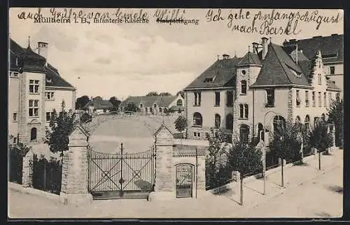 AK Müllheim, Haupteingang der Infanterie-Kaserne