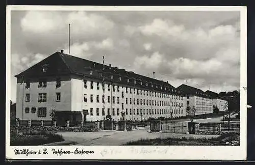 AK Müllheim i. B., Infanterie Kasernen mit Eingang