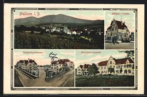 AK Müllheim, Infanterie-Kaserne, Garnison-Lazarett, Offizier-Casino