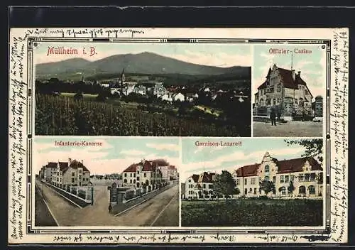 AK Müllheim, Infanterie-Kaserne, Garnison-Lazarett, Offizier-Casino