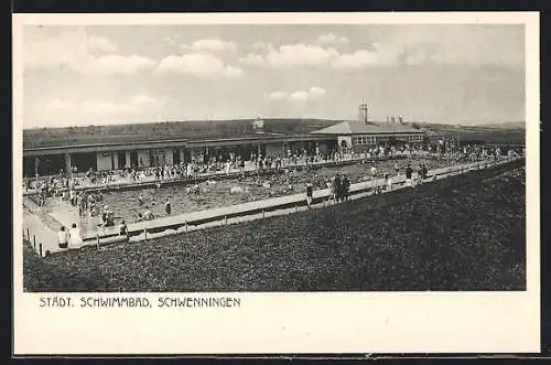 AK Schwenningen / Villingen, Schwimmbad mit Badegästen