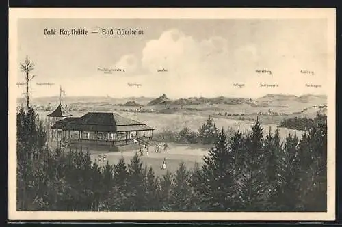 AK Bad Dürrheim, Cafe Kapfhütte, Panoramablick in die Landschaft