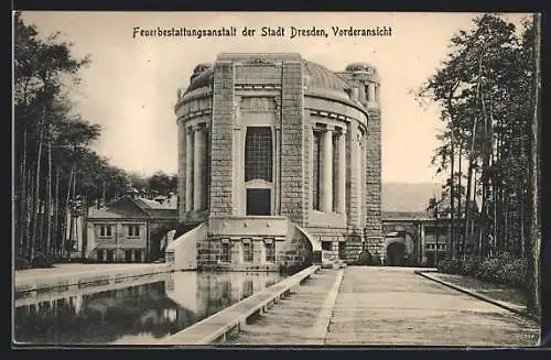 AK Dresden-Tolkewitz, Krematorium, Vorderansicht