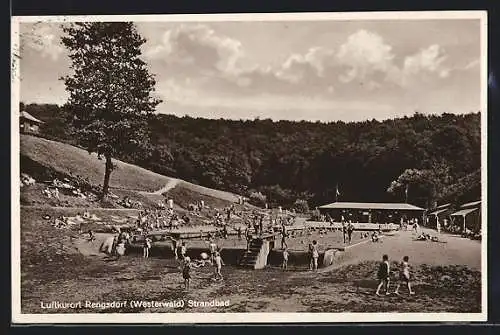 AK Rengsdorf /Westerwald, Belebte Szene im Strandbad