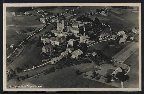 AK St. Peter / Schwarzwald, Ortsansicht vom Flugzeug aus