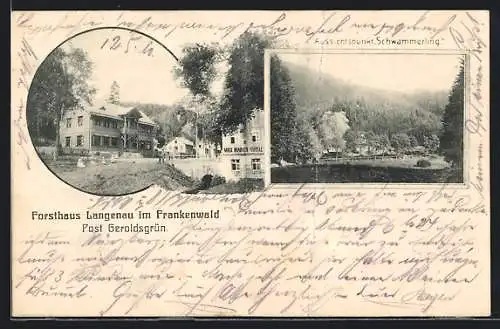 AK Langenau b. Geroldsgrün, Forsthaus im Frankenwald, Aussichtspunkt Schwammerling