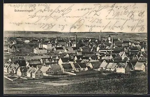 AK Schwenningen / Villingen, Ortsansicht vom Felde aus