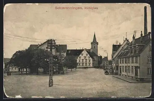 AK Schwenningen / Villingen, Blick über den Marktplatz