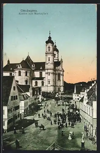 AK Ottobeuren, Kirche mit Marktplatz