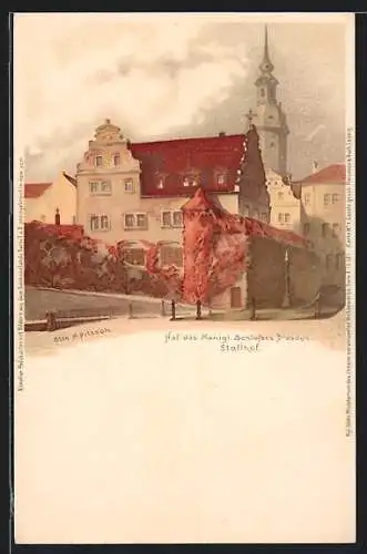Künstler-AK Meissner & Buch (M&B) Nr.1-12: Dresden, Ansicht des Stallhofs des Königlichen Schloss