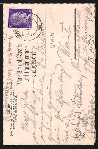 AK Berlin, Unter den Linden, Alte Schänke, Inh. Erich Haupt, Innenansicht