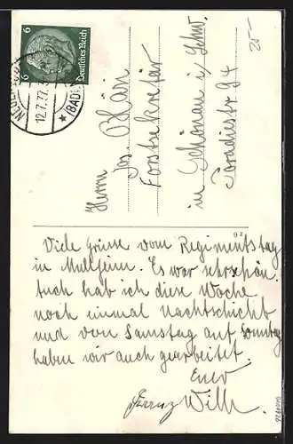 AK Müllheim /Baden, Denkmal des ehem. 7. Bad. Inf. Regts. No 142