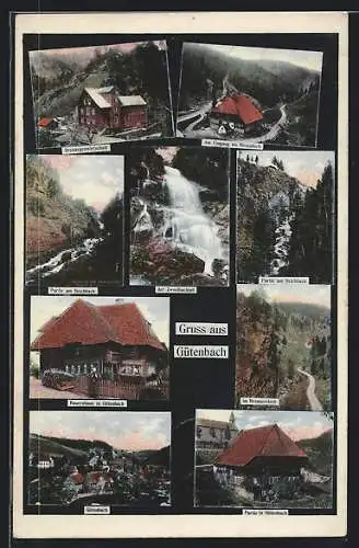 AK Gütenbach, Bauernhaus, Ortsansicht