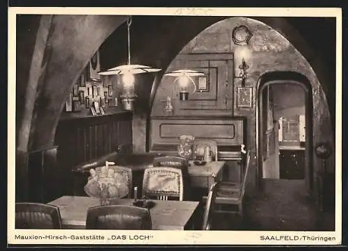 AK Saalfeld / Saale, Mauxion-Hirsch-Gaststätte Das Loch, Innenansicht
